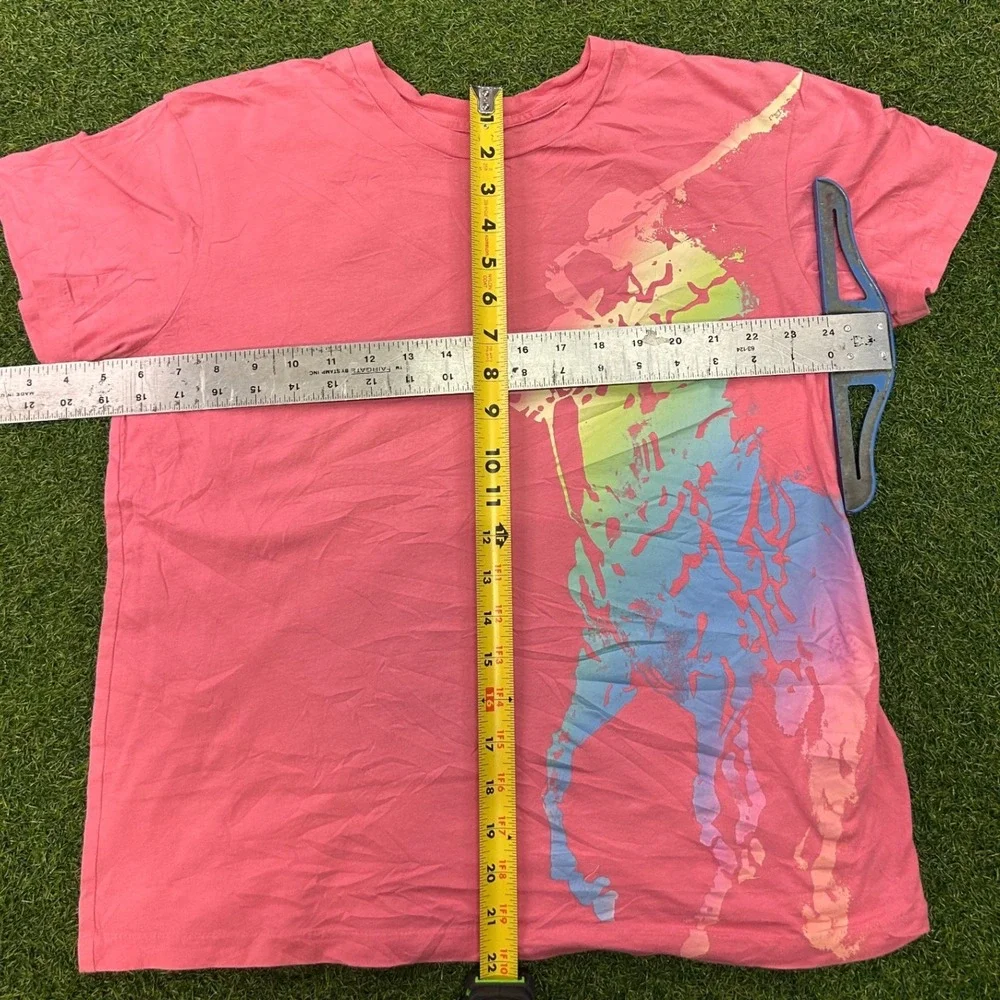 Polo Ralph Lauren Pink The Big Shirt Rainbow Ombre Big Pony T-Shirt‎ Mens Small